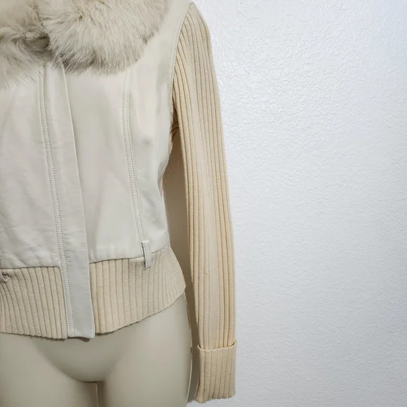 FOX FUR Lamb Skin LEATHER WOOL SNOWBUNNY Ski Jacket - Picture 7 of 14